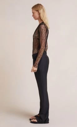 Bec&Bridge LACE RACER V BODYSUIT - BLACK