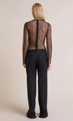 Bec&Bridge LACE RACER V BODYSUIT - BLACK