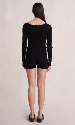 Bec&Bridge ALANA KNIT ROMPER - BLACK