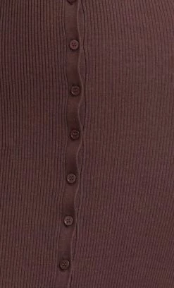 Bec&Bridge WILD SIDE BUTTON MAXI DRESS - CHOCOLATE Dresses